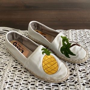 Circus pineapple/palm trees espadrille flats